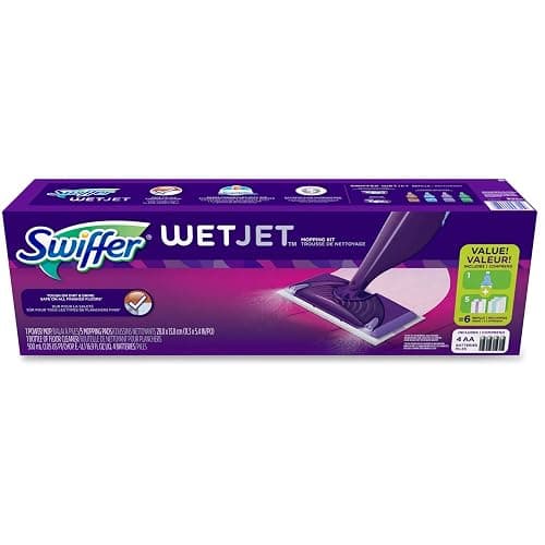 Swiffer Wet Jet Mop, Floor Cleaner for Mopping Wood, Laminate, Tile in Home, Bathroom, Kitchen, All Purpose Multi-Surface Cleaning Set includes 1 Spray Mop, 5 Pads Refill, 1 Fresh Scent Solution thumbnail 4