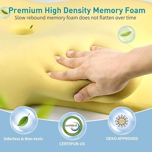 Cervical Neck Pillow for Pain Relief - Ergonomic Side Sleeper Pillow for Neck Support, Cooling Memory Foam Pillows for Sleeping, Contour Pillow Orthopedic Bed Pillow for Back Stomach Sleepers thumbnail 5