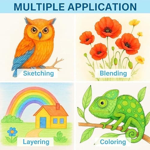 Ouksma Pre-sharpened Colored Pencils with Erasers, Erasable Color Pencils, Drawing Pencil, Art Pencil for School Supplies, Drawing Supplies (36 Colors) thumbnail 6