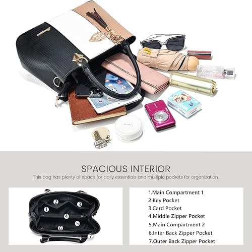 SiMYEER Purses and Handbags for Women Leather Tote Shoulder Bag Medium Satchel Purse Top Handle Bags for Ladies thumbnail 4
