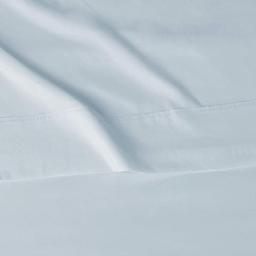 Amazon Basics Lightweight Breathable Super Soft Easy Care Brushed Microfiber 4-Piece Bed Sheet Set with 14-Inch Deep Pockets, Wrinkle Resistant, Queen, Light Blue, Solid thumbnail 4