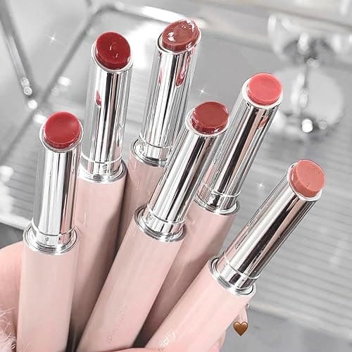 Gireatick 6 Colors Jelly Glossy Lipstick, 6Pcs Nude to Red Mirror Hydrating Lip Gloss, Long Lasting Moisturizing Tinted Lip Balm, Plumping Water Lip Glaze, Waterproof Long Lasting Lip Beauty Makeup thumbnail 7