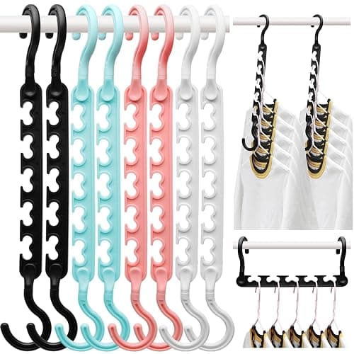 8-Pack-Closet-Organizers-and-Storage,Sturdy Organization-and-Storage-Hangers-Space-Saving for Wardrobe,Dorm-Room-Essentials for College Students Girls Smart Clothes Hanger - Image 1