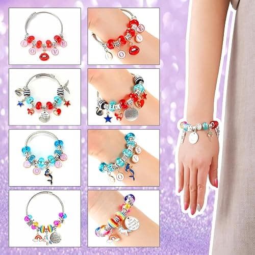 Charm Bracelet/Jewelry Making Kits for Kids Girls,Unicorn Birthday Gifts,Arts Crafts Toys for 5 6 7 8 9 12 Years Old Girls thumbnail 5