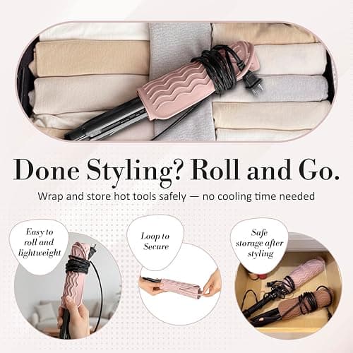 Milaya Beauty Large Heat Resistant Mat for Hair Tools – Silicone Curling Iron Holder & Flat Iron Holder – Non-Slip Hot Tool Mat & Vanity Mat – Vanity Accessories for Women, Home, Salon, or Travel thumbnail 5