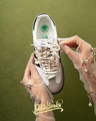 DoDoBeads 335 Pcs Junk Socks Charms Kit with Letter Beads, Gold Charm for Socks and Sneakers, Brooches and Pins for Women, Charms for Sock Safety Pin, Junk Charm with Pearl, Rhinestone, thumbnail 8