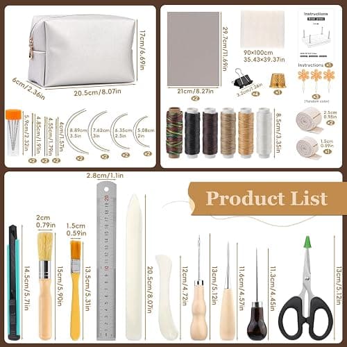 JUPEAN 45 Pcs Book Binding Kits, Bookbinding Kit Large Book Press 14.76”x11.42” with Books Binding Materials Bone Folder Tool Bind Cloth Webbing Strap and Storage Bag for Repair thumbnail 2