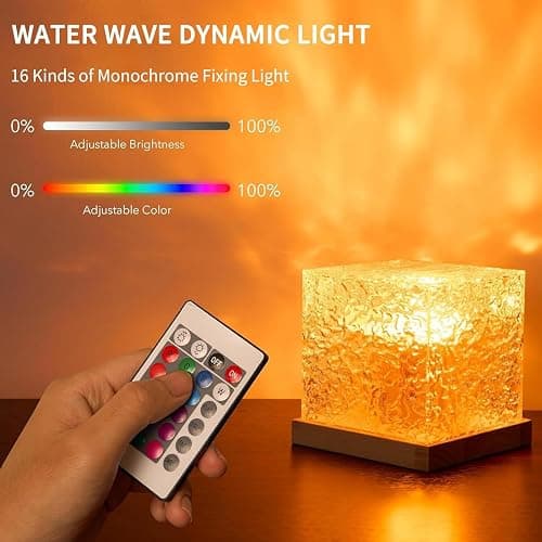 Ocean Wave Projector Light, 16-Color Luminorthe Cube Lamp & App Remote, 3D Holographic Water Ripple Romantic Ambient Lighting for Child's Room, Meditation Relaxation, Night Light thumbnail 2