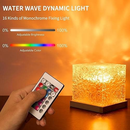 Ocean Wave Projector Light, 16 Color Rechargeable Ocean Lamp, with Power Touch Control and Remote Control Luminorthe Cube Lamp, Bringing You Romance and Tranquility thumbnail 4