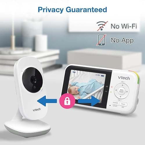 VTech Baby Monitor No WiFi – 19Hr Video Battery, 1000ft Range, Night Vision, Two-Way Talk, Temperature Sensor, Sound-Activated Screen, Lullabies | VM819 thumbnail 8