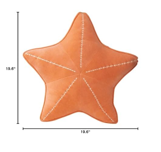 HXIYAN Starfish Shell Pillow Plush car Cushion Bedside Sofa Home furnishings Dormitory Office mat (19.6in, Star Orange) thumbnail 3