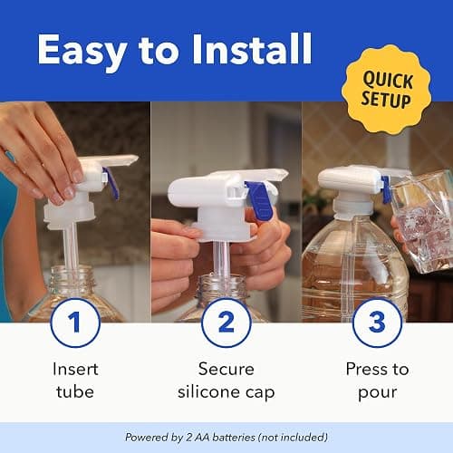 Magic Tap Automatic Drink Dispenser for Fridge, White (3 Pack), No Spill Milk Dispenser for Fridge, Automatic Milk Dispenser Pump for Gallon Jugs, Water & Juice, Fits Most Bottles, Batteries Required thumbnail 5
