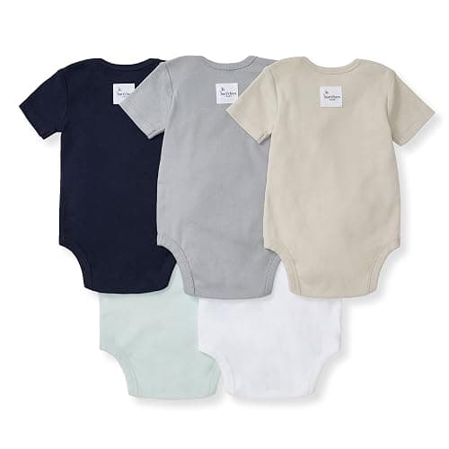Burt's Bees Baby Organic Cotton Bodysuits – Baby Boy & Girl Short and Long Sleeve One-Pieces, 5-Pack thumbnail 2