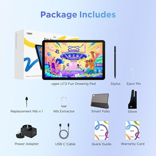 UGEE Pad Drawing Tablet No Computer Needed,Android 14 tablet drawing Stand for 7000mAh+18W Battery,6GB+128GB Fun Drawing Pad 2K Ultra HD Large Screen with Full-Laminated Screen,Standalone Tablet 10.36 thumbnail 9