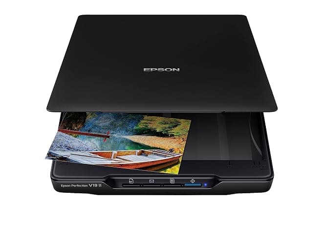 Epson Perfection V19 II Flatbed Photo Scanner 4800 dpi Optical Resolution | USB Power High-Rise Removable Lid for Documents and Old Pictures to Digital Conversion - Image 1
