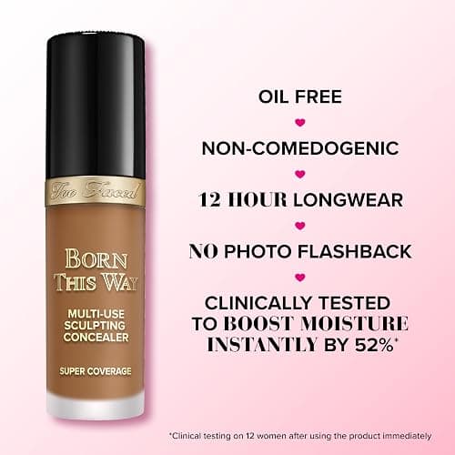 Too Faced Born This Way Super Coverage Multi-Use Concealer | Full Coverage, Non-Comedogenic, Oil Free + Long Lasting Concealer | Hyaluronic Acid, Coconut Water + Alpine Rose thumbnail 5