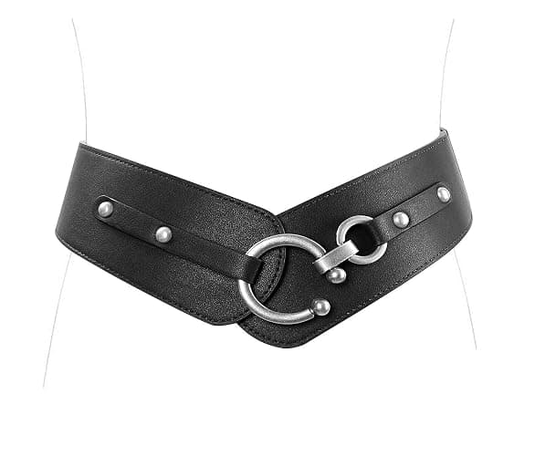 JASGOOD Women's Elastic Wide Belts Retro Stretchy Belt Vintage Cinch Belts for Dresses Coats - Image 1