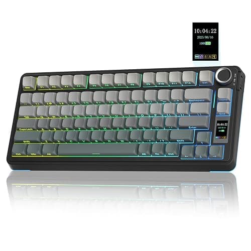 AULA S75 PRO Wireless Mechanical Keyboard with Screen&Knob, Tri-Mode Hot Swappable Gaming Keyboard 75%, Pre-lubed Switches, RGB Backlit, Side Printed PBT Keycaps, Creamy Sounding Computer Keyboards - Image 1