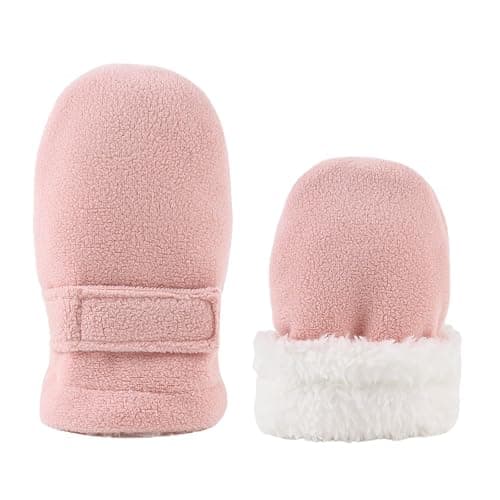MniJiza Newborn Baby Mittens Toddler Winter Warm Fleece Lined Gloves No Scratch Adjustable Mitten for Infant Boys Girls thumbnail 2