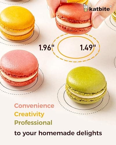 Katbite 100 Macaron Parchment Sheets Template Baking, Cookie Parchment, Printed Circle Baking Stencil for Macaron Cookie, 12x16 In, Non-Stick & Heavy Duty, Pre-cut Paper for Chicken Pizza French Fry thumbnail 6