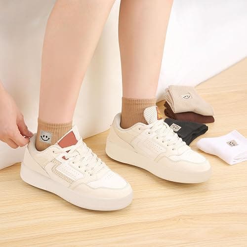 COZYOFFI Women Ankle Socks Cute: 6/10 Pairs Funny Smiley Face Gifts Socks - Cotton Sock for Low Cut Shoes thumbnail 3