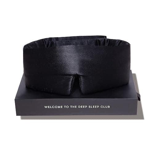 DROWSY Silk Sleep Mask - Face-Hugging, Padded Cocoon for Luxury Sleep in Total Darkness - 100% Pure Mulberry Silk (Black Jade) - Image 1