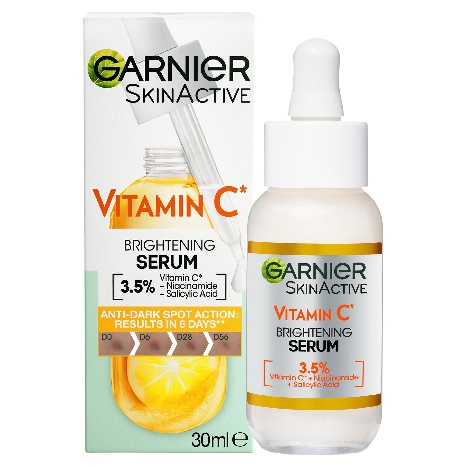 Garnier Skin Active, Face Serum, Brightening & Anti-Dark Spots, 3.5% Vitamin C, 30 ml - Image 1