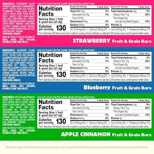 Olyra Variety Pack Fruit Bars, Prebiotic High Fiber Snack, Organic Snacks, Healthy Snacks for Adults and Kids, Low Sugar, Vegan, Office Breakfast Bars, USDA Certified Organic, Non GMO (Pack of 24) thumbnail 2