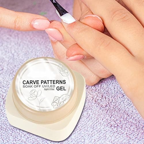 Pearl White Solid Builder-Gel For Nails, 3D Gel Nail Sculpture, Non-Stick Sculpting Gel, Nail Extension Hand Carving Molding, Multifunctional Manicure Supplies For Salon And Home, Easy Dry, 5g thumbnail 2
