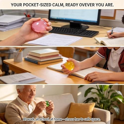 Coconut Oil Squishy, Coconut Oil Stress Ball, Improving Focus, Or Easing Tension During Study, Work, Or Relaxation, Non-Sticky (Blue) thumbnail 6