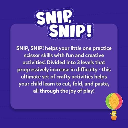 Skillmatics Scissor Skills Activity Book - Snip Snip, 25 Fun Cutting & Creative Activities for Preschoolers, 2 Child-Safe Scissors, Fine Motor Skills Craft Kit, Gifts for Kids Ages 3, 4, 5, 6, 7 - 1. Multi-Theme thumbnail 8