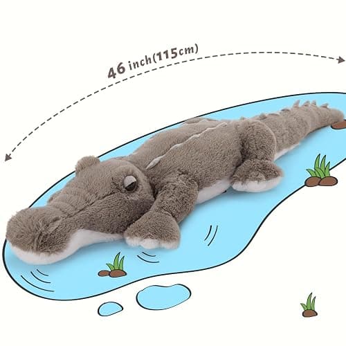 MorisMos Giant Alligator Stuffed Animal, 45 inch Soft Large Alligator Plush Toy, Big Stuffed Crocodile Gifts for Kids Boys Girls - Image 1