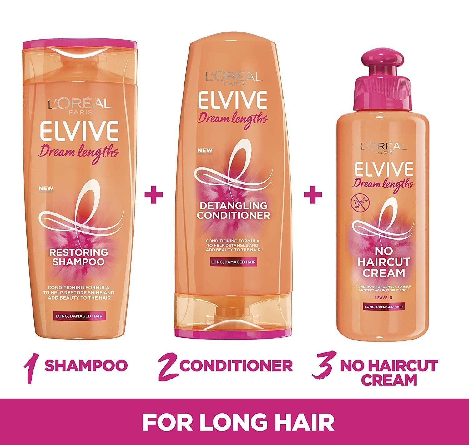 L'Oreal Paris Elvive Dream Lengths No Hair Cut Cream Leave-In Treatment 200ml (For Long, Damaged thumbnail 5