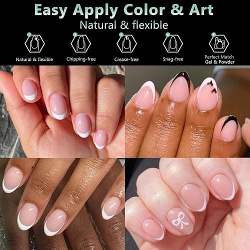 Extra Short Almond Nail Tips, 216pcs Acrylic Soft Fake Nails Gel Nail Tips, Full Cover Pre-Shaped Matte Clear Press on Nails for Extension, Diy at Home Manicure 12 Sizes thumbnail 3