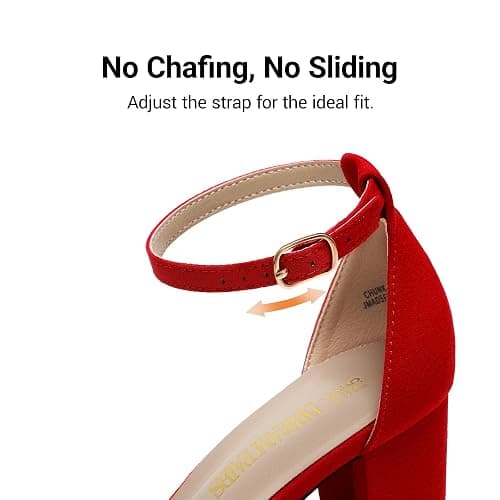 DREAM PAIRS Women's Chunk Low Heel Pump Sandals thumbnail 6