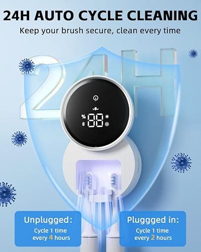 Toothbrush Holders for Bathroom, WONICO Toothbrush Sanitizer Holder, Tooth Brush Wall-Mounted Cleaner Organizer with Auto-Inductive Cover, Air Drying Fits Most Electric, Manual and Kids’ Toothbrushes thumbnail 7