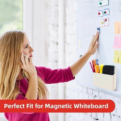 KITANIS Magnetic Pen Holder,2 Pack Magnetic Dry Erase Marker Holder with Generous Compartments,Strong Magnet Storage Marker Pen Pencil Organizer for Refrigerator,Whiteboard,Locker Accessories thumbnail 2