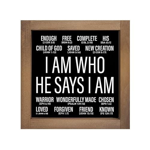 pechpell Christian Office Decor for Women Men, 6 In Wooden Bible Verses Inspirational Sign, Rustic Scripture Art Desk Prayer Room Baptism Table Kitchen Bathroom Motivational Religious Home Decorations thumbnail 8