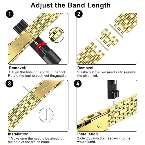 MioHHR Slim Metal Band Compatible with Apple Watch Bands 42/41/40/38mm | Thin Luxury Stainless Steel iWatch Bands Series 11/10/9/8/7/6/5/4/3/2/1/SE3/SE2/SE for Women,Gold thumbnail 8
