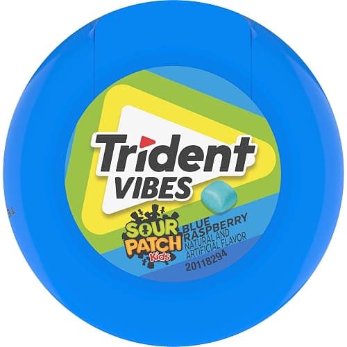 Trident Vibes SOUR PATCH KIDS Blue Raspberry Sugar-Free Chewing Gum, 40 Piece Bottle thumbnail 15