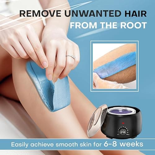 TIKESI Waxing Kit for Women and Men, Digital Wax Warmer with 14OZ 5 Bags Hard Wax Beads, at Home Wax kit for Full Body, Face, Eyebrows, Bikini, Legs, Brazilian & Sensitive Skin thumbnail 2