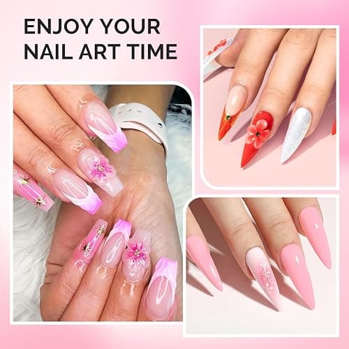 MelodySusie 3-Piece Acrylic Nail Brush Set, Sizes 8/10/14, Pink | Professional Nail Art Tool for Acrylic Application, Powder, Extension & 3D Carving thumbnail 7