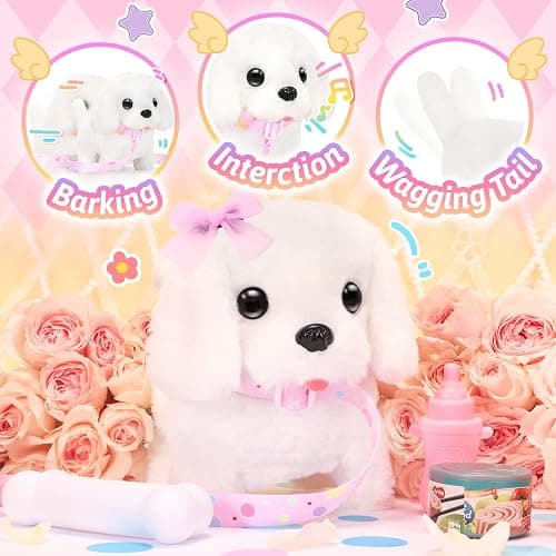 Tagitary Plush Toys Interactive Puppy Toy for Kids,Electronic Toy Dog That Walk and Bark,Tail Wagging, Fake Dog Toy with Leash,Perfect Easter Christmas Birthday Gift for Kids Toddlers thumbnail 3
