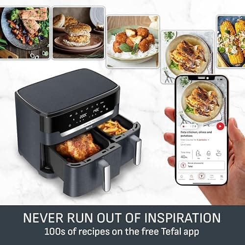 Tefal XXL 11L Dual Drawer Air Fryer, 7 Preset Programs, Oil-Free | 6.5L and 4.5L Drawers, Serves 8 to 10, Frying, Baking, Heating, Drying, 40-200C Manual Control, Dishwasher Safe thumbnail 9