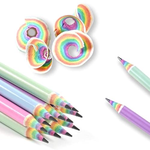 ECOTREE Pre-Sharpened Pencils #2 Eco Rainbow Paper Pencils for Kids Cute Number 2 Pencil with Erasers for School, Writing,12 Count - Image 1