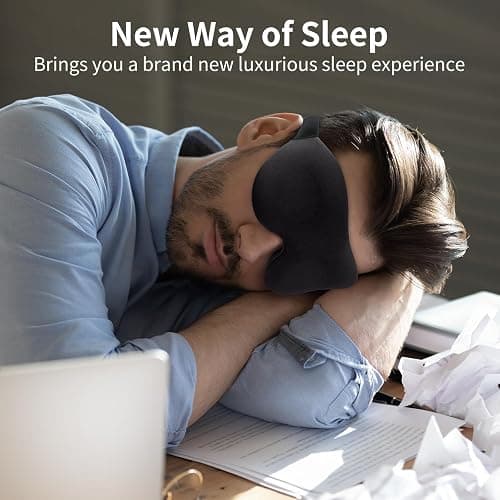 NEWVANGA Sleep Mask for Back and Side Sleeper, Block Out Light, Luxury Sleeping Eye Mask of 3D Night Blindfold, Zero Pressure Breathable Travel Eye Cover Black thumbnail 7
