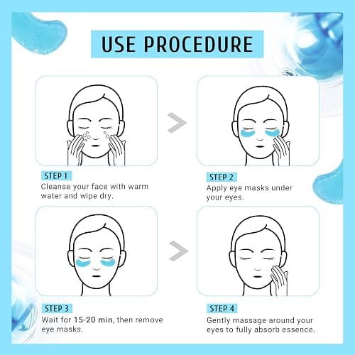 PEAUAMIE Under Eye Patchs Hyaluronic Acid Eye Mask for Dark Circles and Puffiness Wrinkle Eye Bags 30 Pairs thumbnail 6