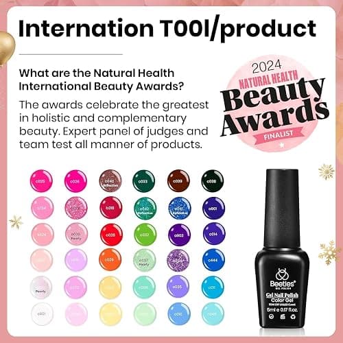 beetles Spring Gel Nail Polish Set - 36 Colors Verse of Flower Gel Nail Kit Pink White Black Red Purple Blue Yellow Gel Colors & 3Pcs Base Top Coat Soak off UV Home Salon Summer Gift for Women thumbnail 2