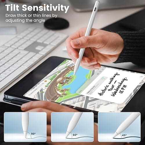 Pencil for Apple iPad A16 10th Generation, Fast Charge Stylus Pen for 2025-2018 iPad A16/11-6th Gen, Air 11"/13" M3/M2/5th-3rd, Pro 13"/11"/M4/12.9", Mini A17 Pro/6/5th Palm Rejection Tilt Sensitivity thumbnail 6