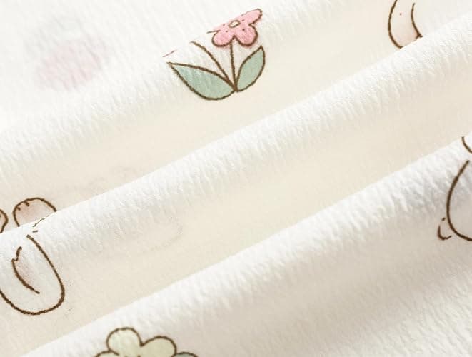 Hupohoi Big Girls Button Down Pajama Set 3pcs Short Sleeve Long Pants with Shorts Crepe Wrinkled Fabric Sleepwear Nighty thumbnail 7
